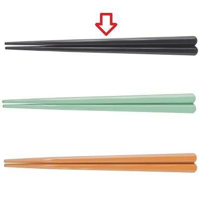 箸 18cm六角先端角箸ブラック ホタテ貝抗菌 ブラック