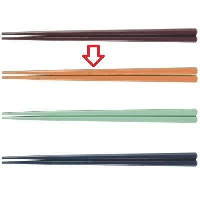 箸 新22.7cm六角先端角箸オレンジ オレンジ 幅8 奥行8 長さ:227