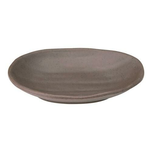 マイン メラミンウェア 茶 小判皿 小 M11-571