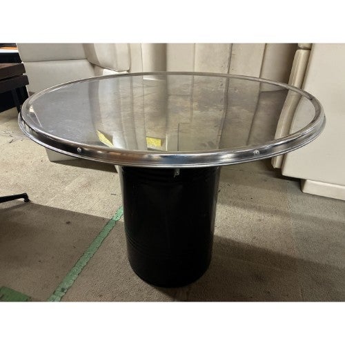 中古】ドラム缶テーブル ブラック 幅900×奥行900×高さ750 【送料別途
