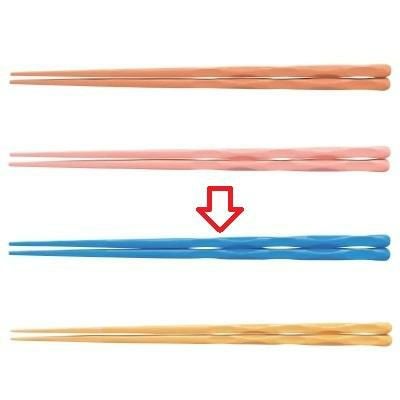 箸 21cm面彫箸スカイブルー スカイブルー