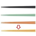 箸 新21cm六角先端角箸イエロー ホタテ貝抗菌 イエロー 幅8 奥行8 長さ:210