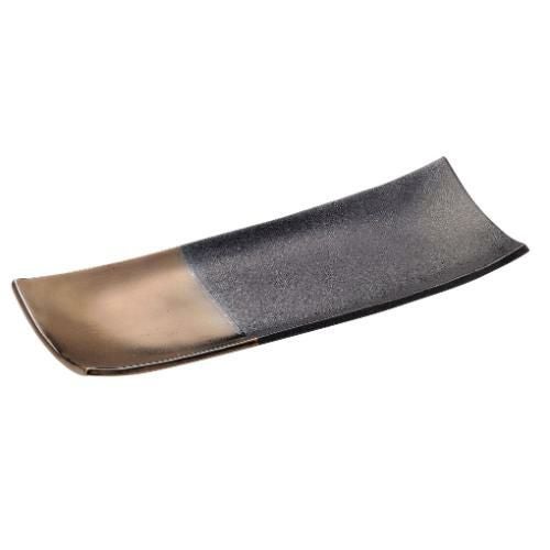 奏 長角皿 ゴールドブラック 28cm