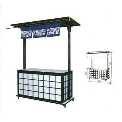 【受注生産品】組立式屋台 格子屋台 11-457-4 幅1320×奥行580×高さ1750(mm)