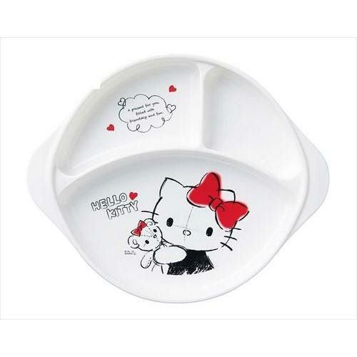 【お子様食器 ハローキティ ランチ皿(足ゴム付)CB-36 106859】 幅236×奥行194×高さ32(mm)