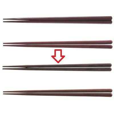 箸 新21cm六角先端角箸モカ ホタテ貝抗菌 モカ 幅8 奥行8 長さ:210