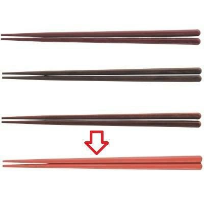 箸 新22.7cm六角先端角箸朱 朱