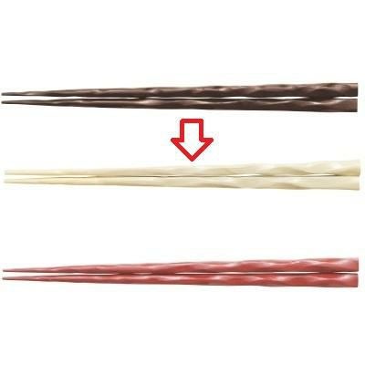 箸 22.7cm荒削り先端角箸アイボリー アイボリー