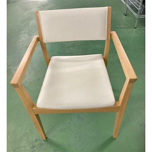 洋風イス NA肘掛付き 座面白 幅550×奥行440×高さ440