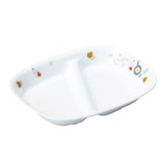 リ・おぎそ 子ども食器シリーズ 角仕切皿 21cm 1916-1240