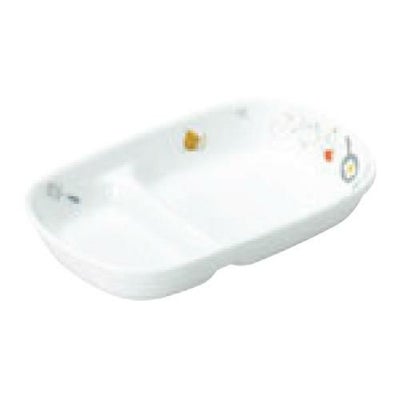 リ・おぎそ 子ども食器シリーズ 角仕切皿 17cm 2065-1240