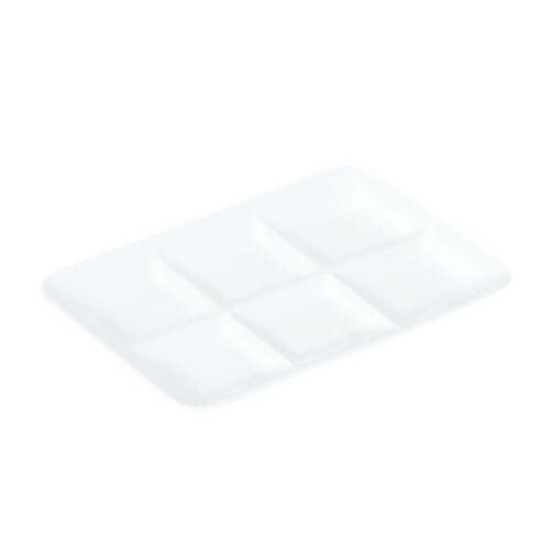 おぎそ 軽量高強度磁器 六ツ仕切皿 2949-0000 /ビュッフェ取皿