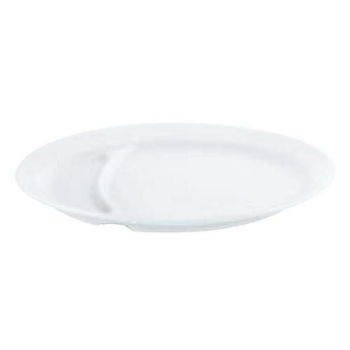 磁器 中華・洋食兼用食器 白仕切餃子皿 /小物送料対象商品