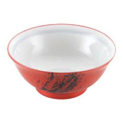 【磁器 中華食器 赤釉筆流し 高台丼 6.5寸】 高さ87(mm)【グループA】