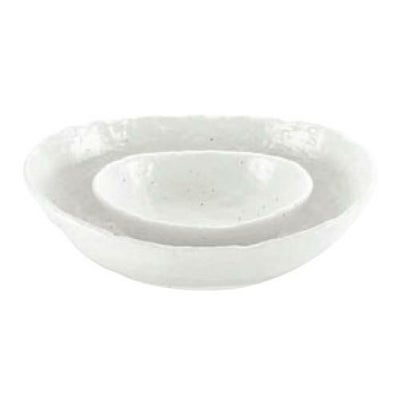 モダンホワイト 楕円鉢 大