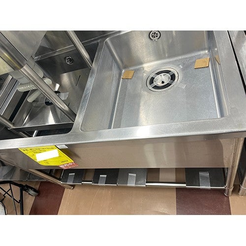 中古】二槽シンク BGあり 幅1200×奥行750×高さ850 【送料別途見積