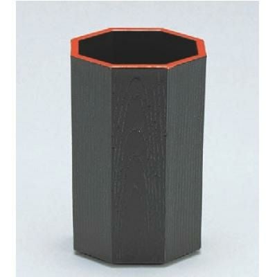 箸立て 八角木目はし立て 黒天朱(大)