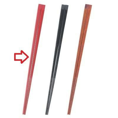 箸 1膳入 本漆天削朱紅色(スベリ止付)