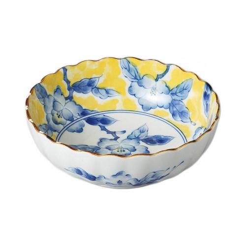 432-25-34J 黄彩花紋5.5鉢 16.8×6cm