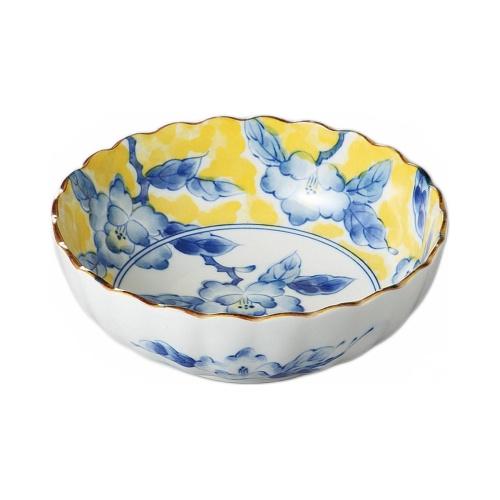 432-26-34J 黄彩花紋4.5鉢 13.5×5cm