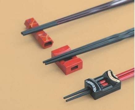 箸置 舟型箸止兼用箸置 黒リング