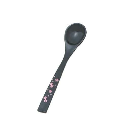 スプーン 新茶碗蒸しスプーン 黒に桜