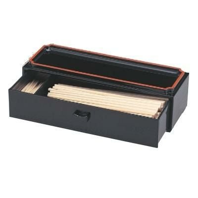 箸箱 カスター付箸箱黒天朱（楊子入付） 【食器】/小物送料対象商品