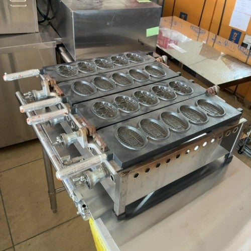 中古】大判焼機 2連(10個作成用) 栗崎鋳工所 幅665×奥行650×高さ210