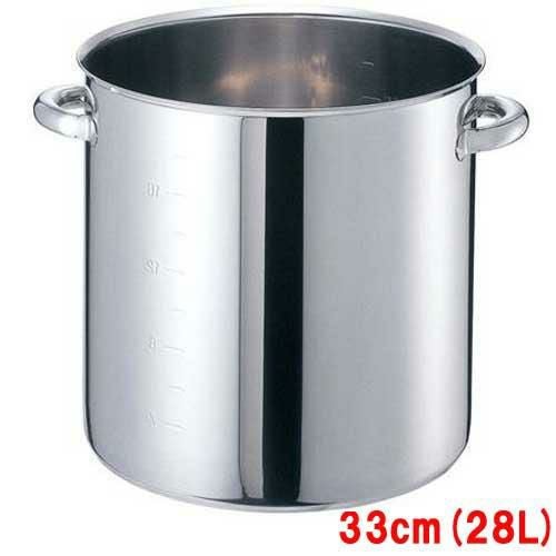 ステンレス寸胴鍋 モリブデンジ2 蓋無 (目盛付) 33cm