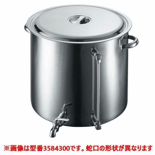 ステンレス寸胴鍋 EBM 18-8 蛇口付 スープ寸胴鍋 (水量計付) 80型