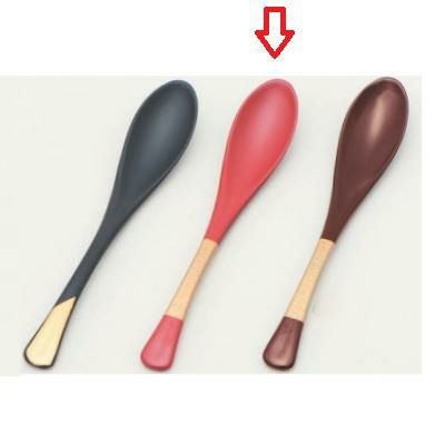 スプーン かゆスプーン 朱/ゴールド塗分け