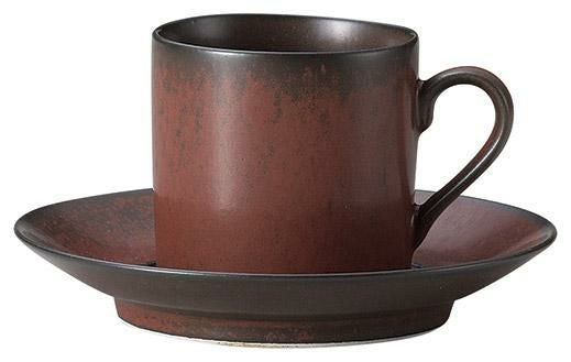 コーヒー碗皿 受皿(緋朱)(ノーブルホワイト)