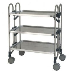 ニッセイ 折りたたみ式ステンレスワゴン【3段】 KEAM-3  1台に付き送料2,200円