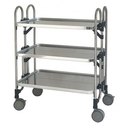 ニッセイ 折りたたみ式ステンレスワゴン【3段】 KEAM-3  1台に付き送料2,200円