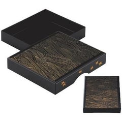 文庫 長手文庫真塗り波千鳥(箱付)