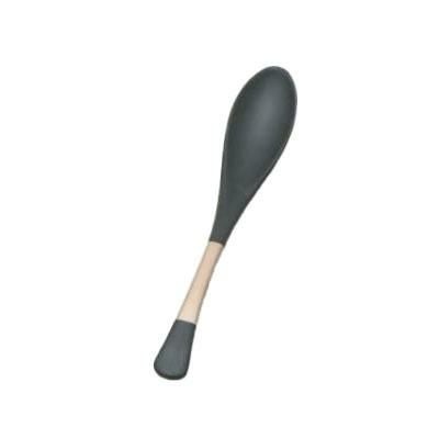 スプーン かゆスプーン 黒/シルバー塗分け