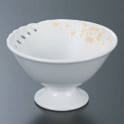 小鉢 馬上中付一珍ベージュばら透かし(有田焼)