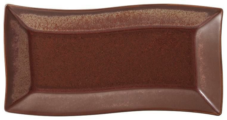 24cm長角皿(釉彩)波形