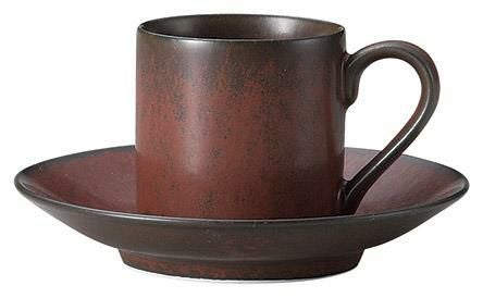 ノーブルホワイト デミタス受皿(緋朱)