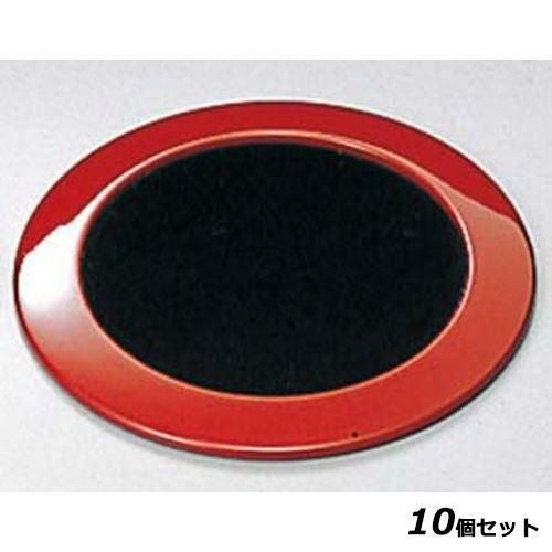 【10セット】和風 月見 コースター 朱/内黒