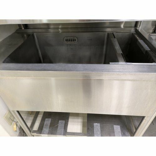 中古】ソイルド一槽シンク ゴミカゴ付き 幅1025×奥行700×高さ840