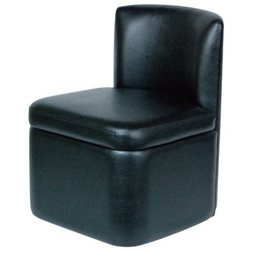 ボックスソファ 背付きスツール ブラックレザー 【テンポスオリジナル】 幅450×奥行510×高さ620 座面高さ：380(mm) 1年保証/