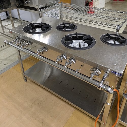 中古】4口テーブルコンロ オザキ OZ60-60K 幅600×奥行600×高さ270 LPG