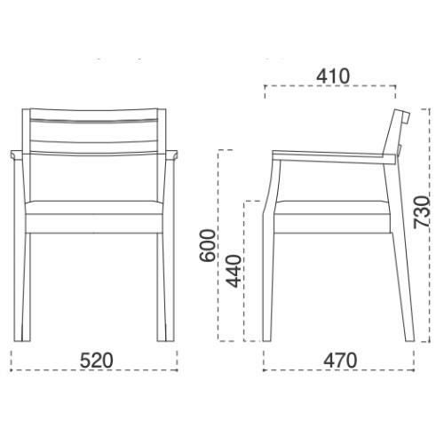 marukatsu(丸勝)　伊東1Dアーム椅子