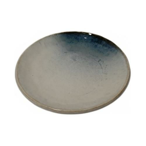 【飲食店定番】青錆流し 手捻り8.0皿 φ24×H3.3(cm)