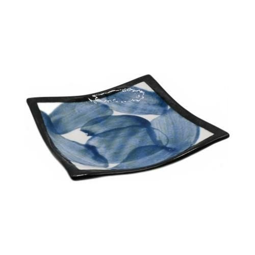 【飲食店定番】水彩(青) 4.5正角皿 13.5×13.5×13.5(cm)