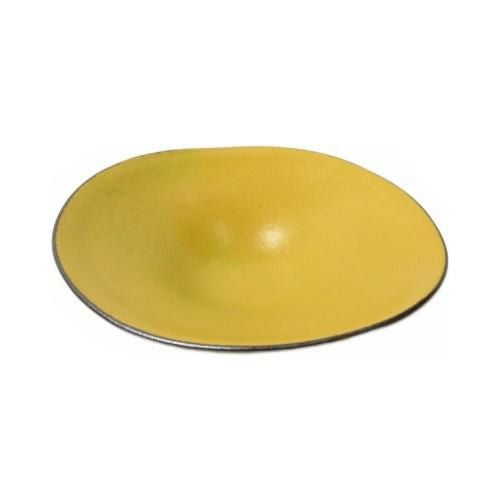 【飲食店定番】マスタード 19cmウェーブボウル φ18.5×φ18.5×5.2(cm)