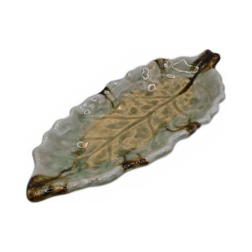 【飲食店定番】ビードロ木の葉皿中 25.5×10×3(cm)