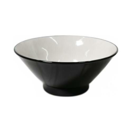【飲食店定番】切立高台6.5丼 黒釉(中白) φ20×φ20×9(cm)