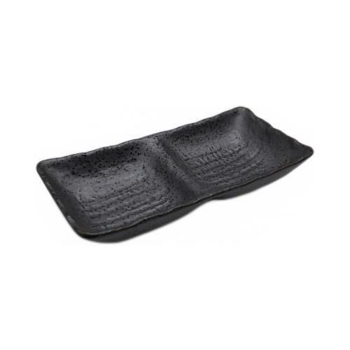 【飲食店定番】油滴 二品皿 17.4×8.6×3(cm)